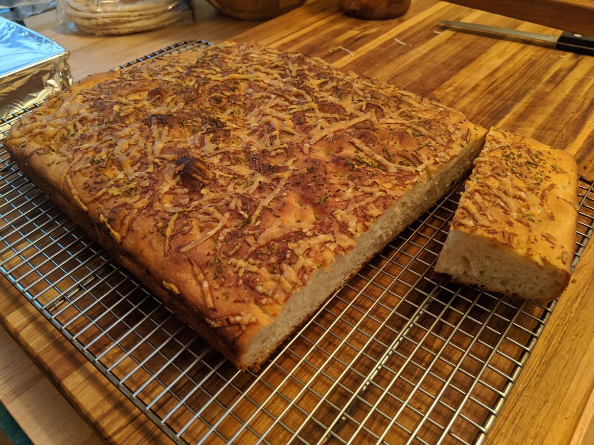 A rosemary, potato foccacia